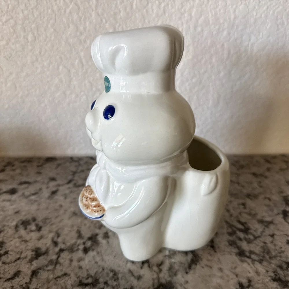 Vintage 1997 Pillsbury Doughboy Ceramic Set Holder,  Napkin Holder  *READ*